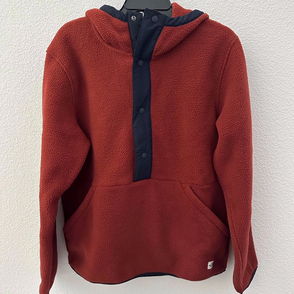 The North Face Men's Carbondale 1/4 Snap Pullover (Size: S/M) Brick Red/Navy